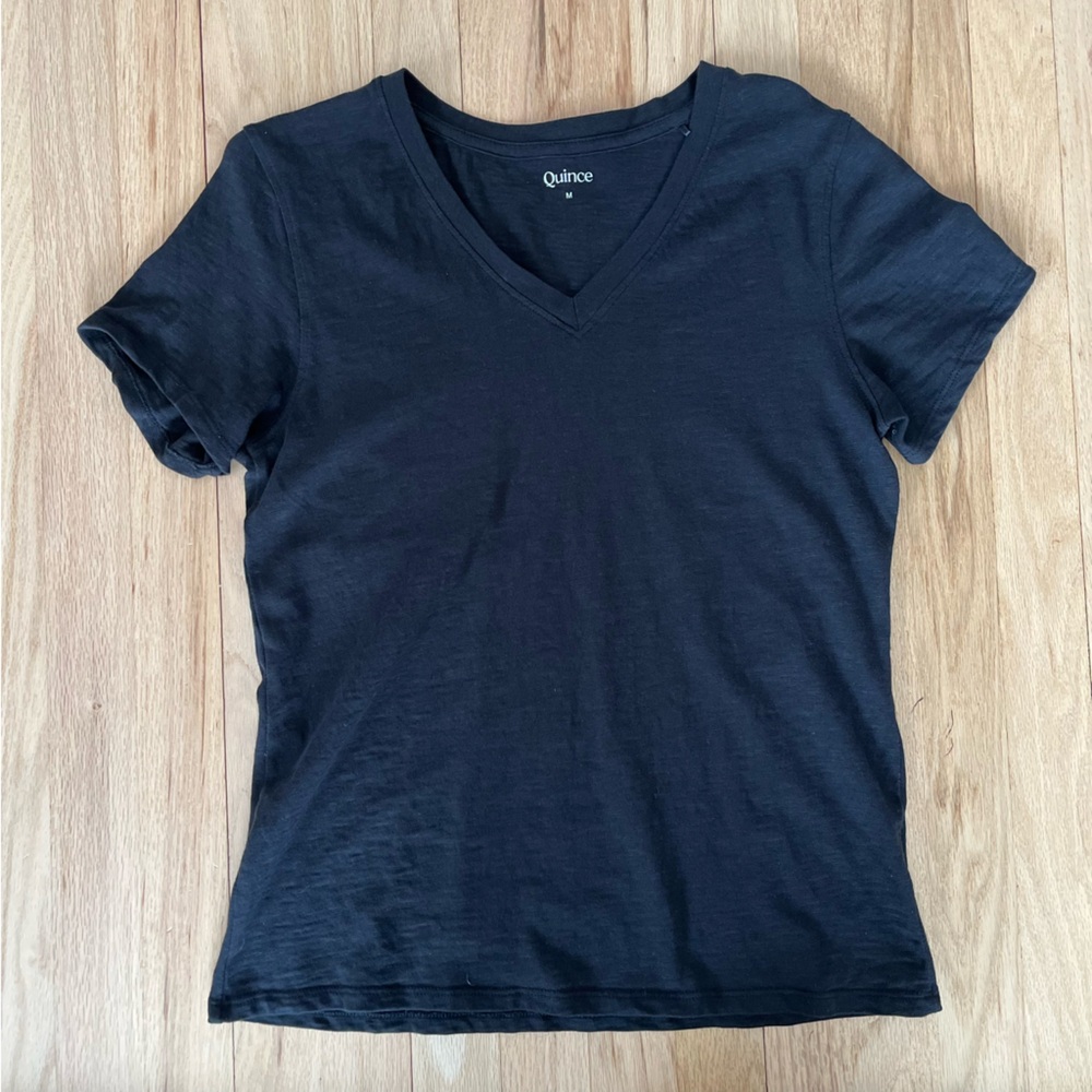 Quince Black Short Sleeve Tee